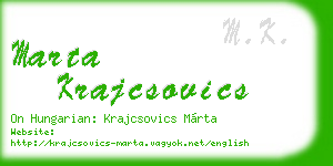 marta krajcsovics business card